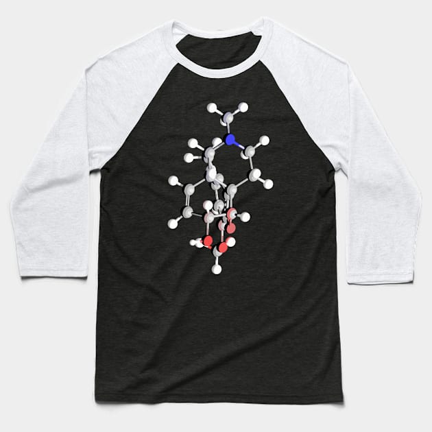 Codeine Molecule Baseball T-Shirt by ChemECool